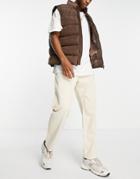Kickers Loose Fit Cord Pants In Beige-white