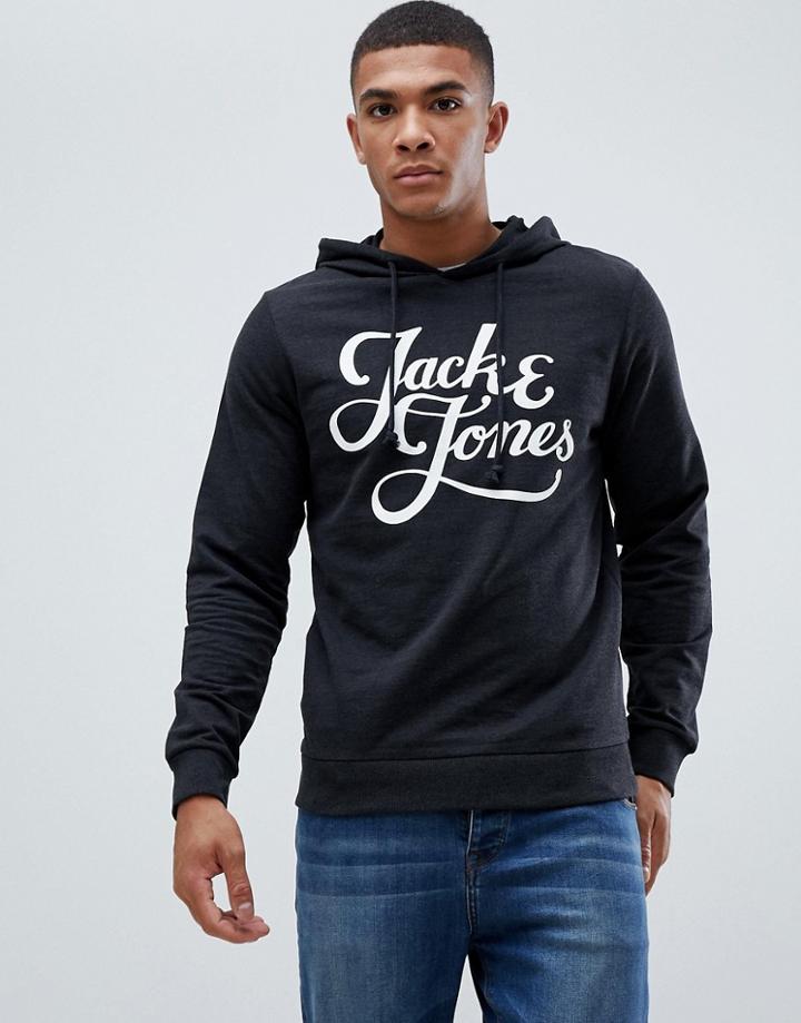 Jack & Jones Pull Over Logo Hoodie - Black