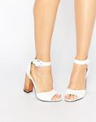 Truffle Collection Vela Ankle Strap Heeled Sandals - White