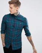 Farah Waithe Slim Fit Check Shirt In Navy - Navy