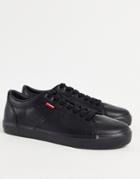 Levi's Woodward Faux Leather Sneakers In Black With Small Logo