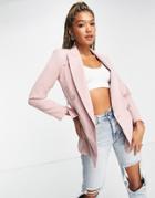 Miss Selfridge Oversized Blazer In Pale Pink