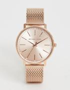 Michael Kors Mk4340 Pyper Mesh Watch In Rose Gold