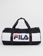 Fila Ted Barrel Bag With Large Logo In Black - Black