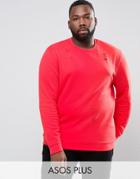 Asos Plus Sweatshirt With Distressing - Red