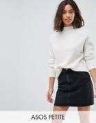 Asos Petite Ultimate Chunky Sweater With Slouchy High Neck - Cream