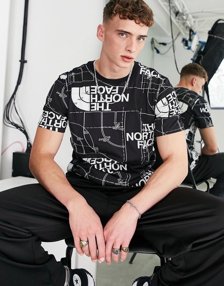The North Face Half Dome Aop T-shirt In Black