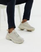 Asos Design Distressed Sneakers In Faux Leather - White