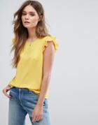 Only Flutter Sleeve Top - Yellow