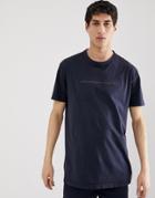 Napapijri Tribe Sakat Embroidered T-shirt In Dark Navy - Navy