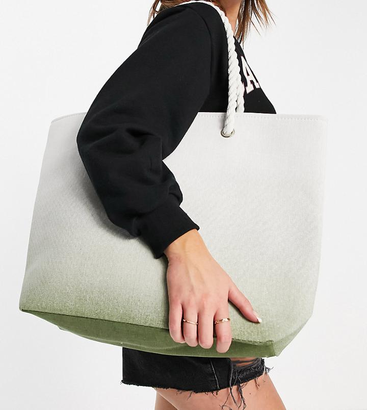 South Beach Beach Bag In Ombre Mint-green