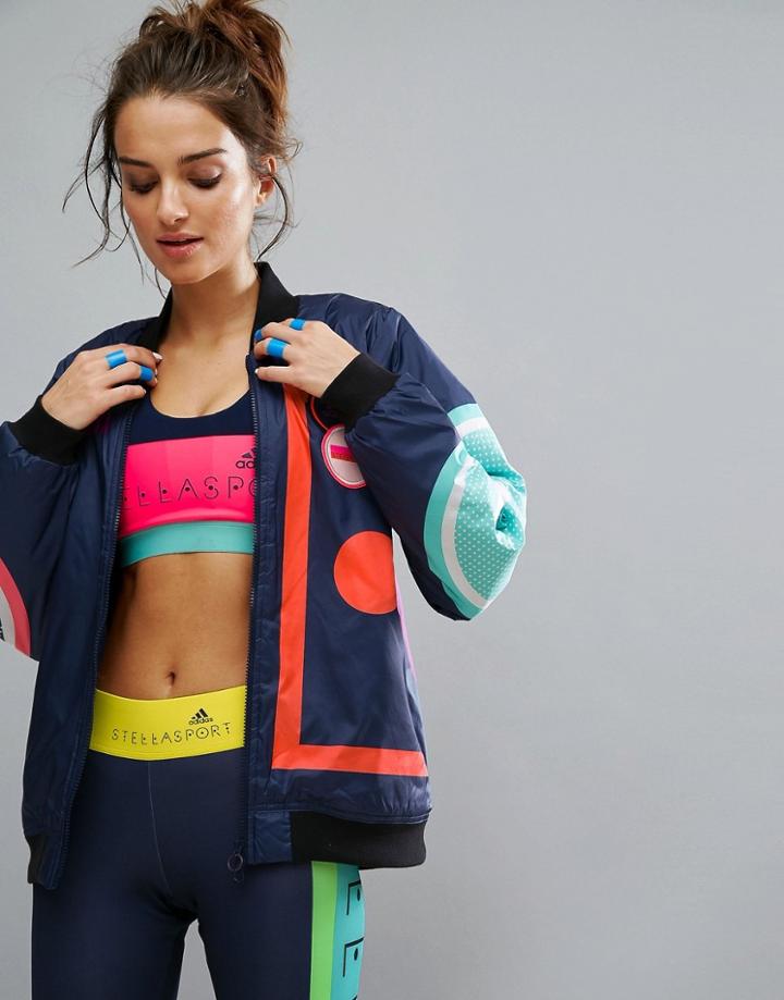 Adidas X Stella Sports Padded Bomber Jacket - Navy