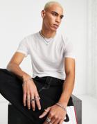 Asos Design Muscle T-shirt In White Mesh