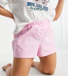 Asos Design Curve Lounge Woven Boxer Shorts In Pink