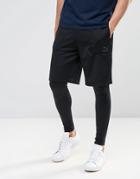Puma Evolution Shorts With Layered Meggings - Black