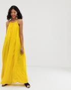 & Other Stories Rope Strap A-line Maxi Dress In Bright Yellow - Yellow