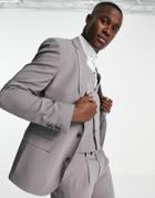 Noak 'tower Hill' Super Skinny Suit Jacket In Gray Worsted Wool Blend With Four Way Stretch
