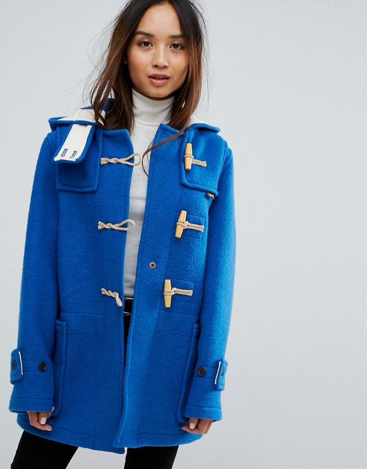Gloverall Mid Monty Wool Blend Duffle Coat - Blue