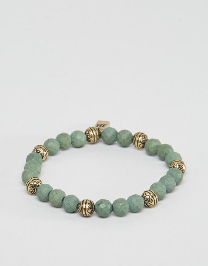Icon Brand Beaded Bracelet In Green - Green