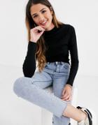 New Look Rib Turtleneck In Black