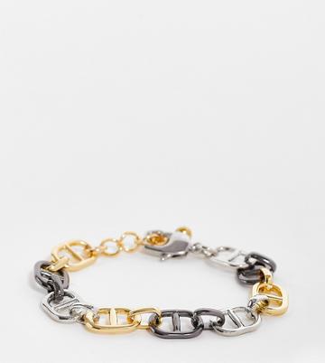 Faded Future Chain Link Bracelet In Mixed Metalwork-silver