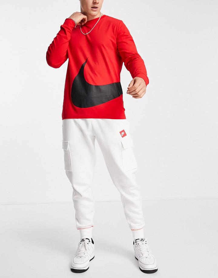 Nike Just Do It Cuffed Cargo Fleece Sweatpants In White