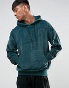 Adidas Originals Ornamental Block Velour Pull Over Hoodie In Green Cf5319 - Green