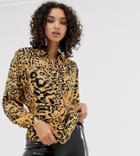 River Island Shirt In Abstract Leopard Print - Multi