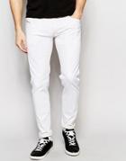 Diesel Jeans Sleenker 672y Skinny Fit Stretch Distressed White - White