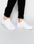 Asos Lace Up Sneakers In White Snakeskin Effect - White