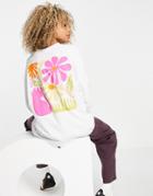 Topshop Self Love Motif Long Sleeve Tee In White
