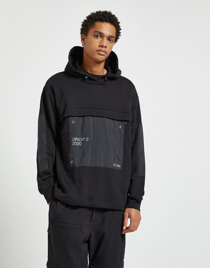 Pull & Bear Premium Hoodie In Black