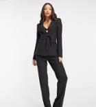 4th & Reckless Tall Slim Fit Buckle Front Blazer In Black