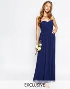 Tfnc Wedding Bandeau Chiffon Maxi Dress - Navy