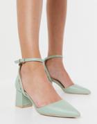 Raid Hazy Mid Heel Shoes In Sage-green