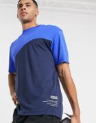 Asos 4505 Workout T-shirt With Contrast Panel-blues
