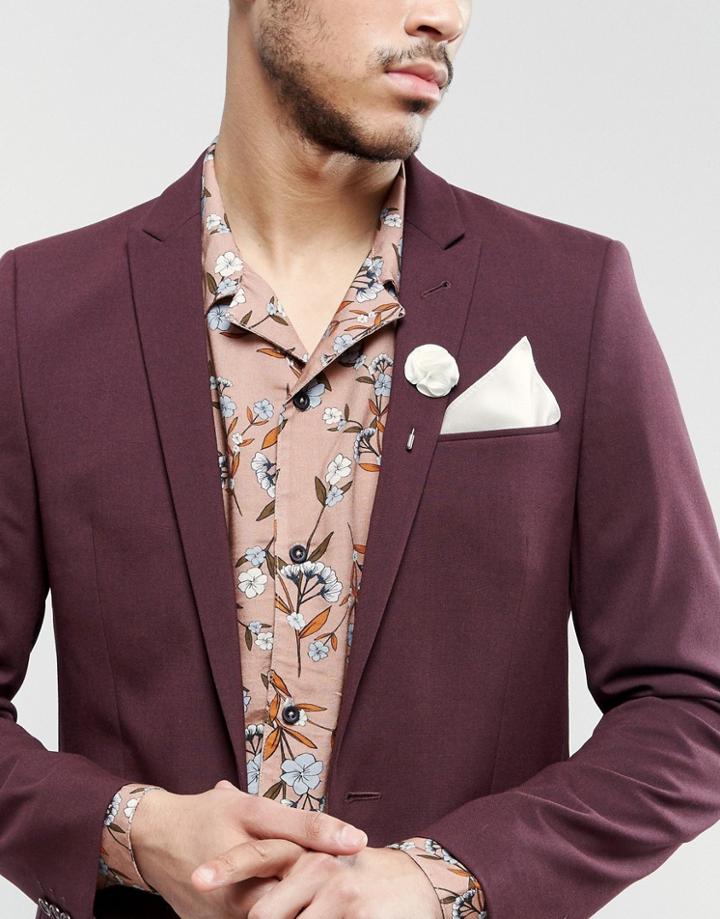 Gianni Feraud White Pocket Square And Pin - White