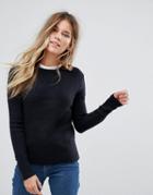 Oasis Ribbed Crew Neck Sweater - Navy