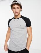 French Connection Raglan T-shirt In Light Gray