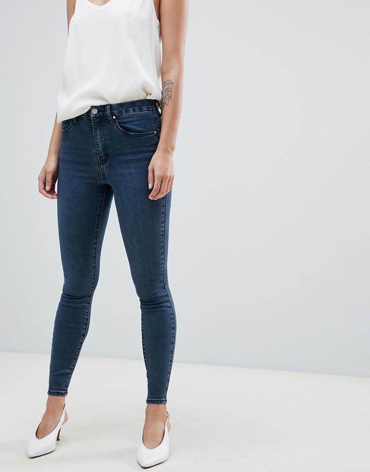 Asos Design 'sculpt Me' High Waisted Premium Jeans In London Blue - Blue