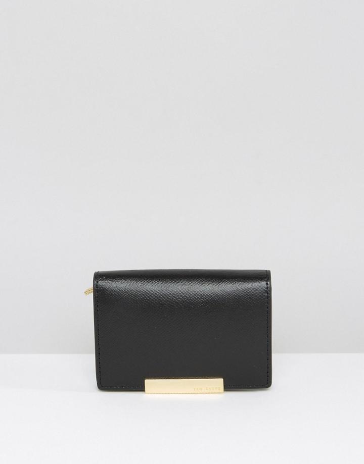 Ted Baker Small Leather Purse In Black - Black