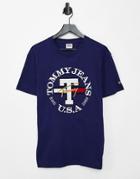 Tommy Jeans Timeless Circle Logo T-shirt In Navy