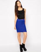 Fashion Union Knitted Mini Skirt - Cobalt Blue
