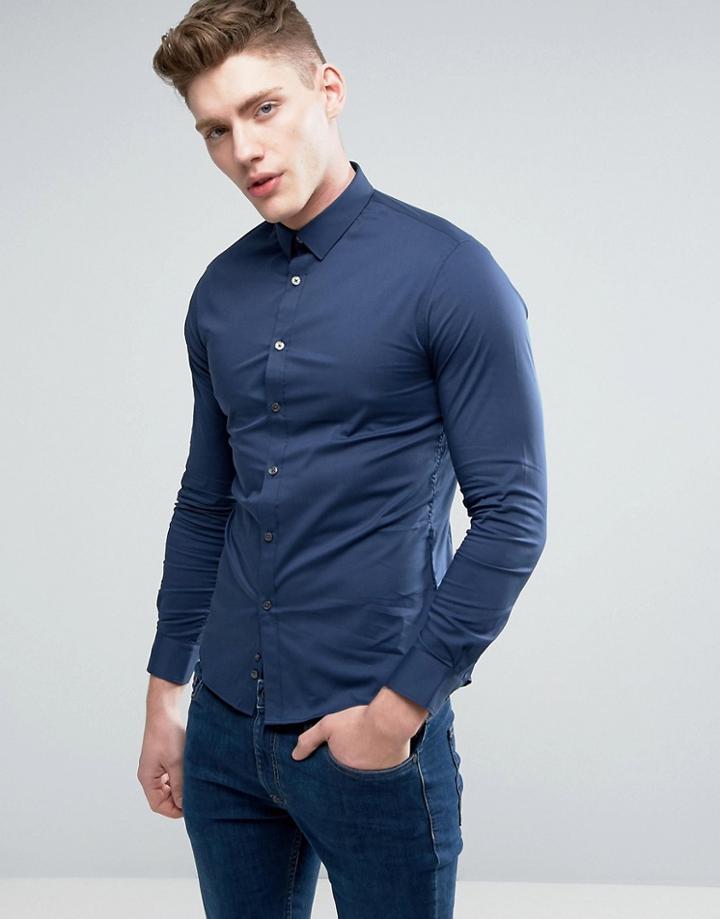 Celio Smart Shirt - Navy