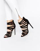 Asos Hit The Mark Caged High Heels - Black