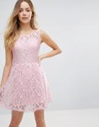 Jasmine Polka Dot Skater Dress - Pink