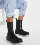 Raid Wide Fit Neville Pull On Calf Boots With Contrast Sole In Black