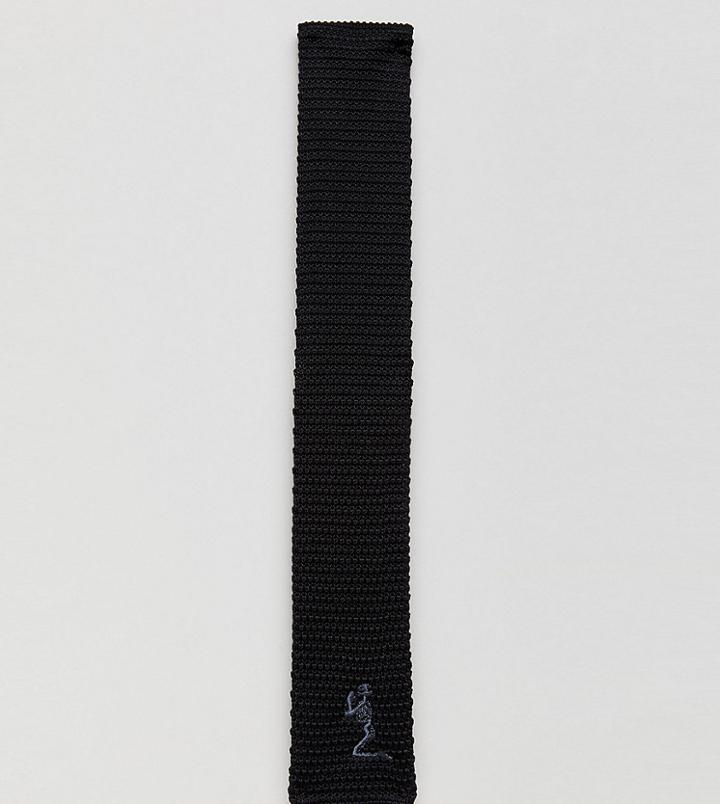 Religion Skinny Knitted Tie In Black - Black