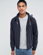 Celio Lightweight Jacket With Zip Away Printed Hood - Navy