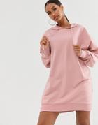 Asos Design Lounge Hoodie Sweat Dress - Pink